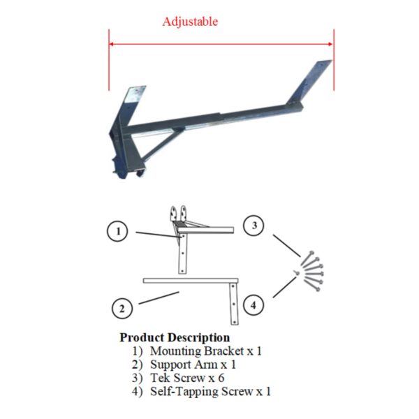 Starlink Gen 2 Satellite Dish Double Eave Mount Full Kit 750mm Hockey Stick Pole - Image 4